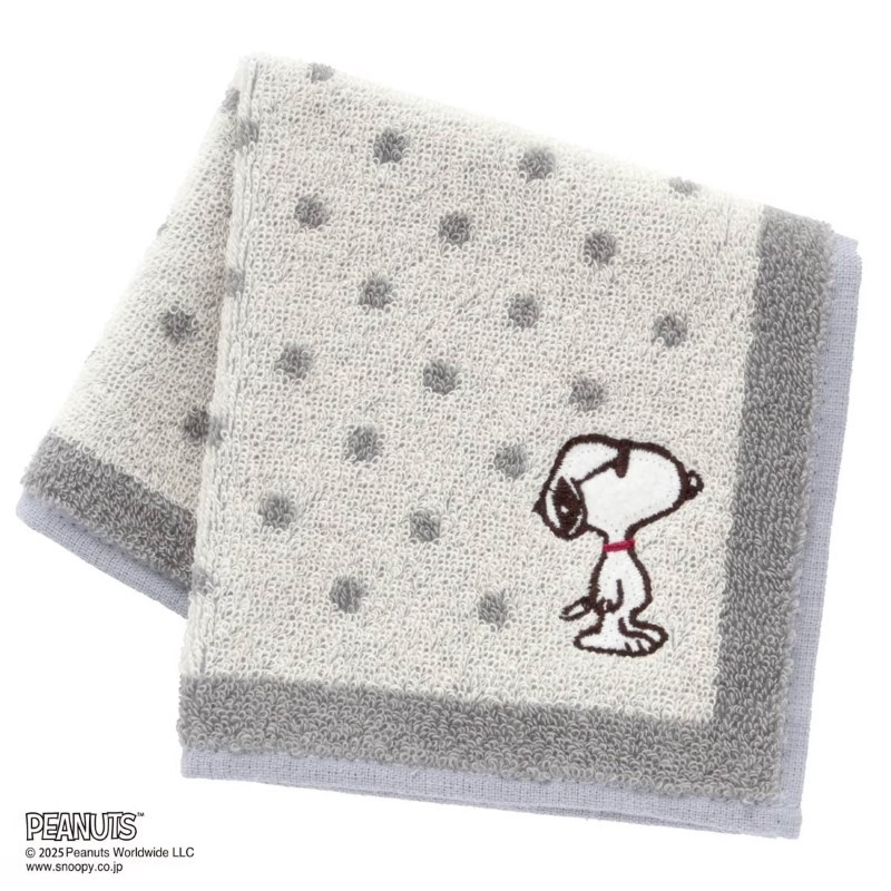 PEANUTS  タオルハンカチ  ドット  ジョー・クール刺繍/IV